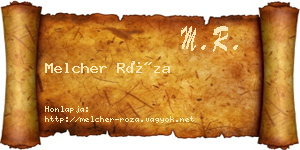 Melcher Róza névjegykártya